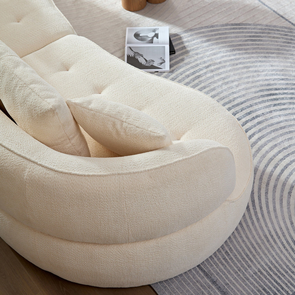 WKS7W 4-Seat Modular Sofa with Removable Pillows in White Durable Fabric and Solid Wood Frame