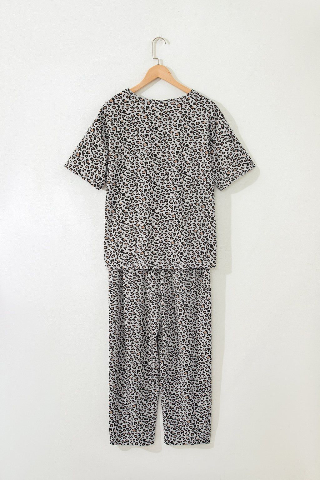 Leopard Loose Tee & Drawstring Waist Pants Set