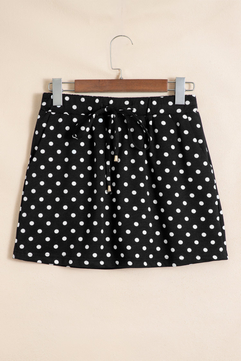 Polka Dot Drawstring Mini Skort