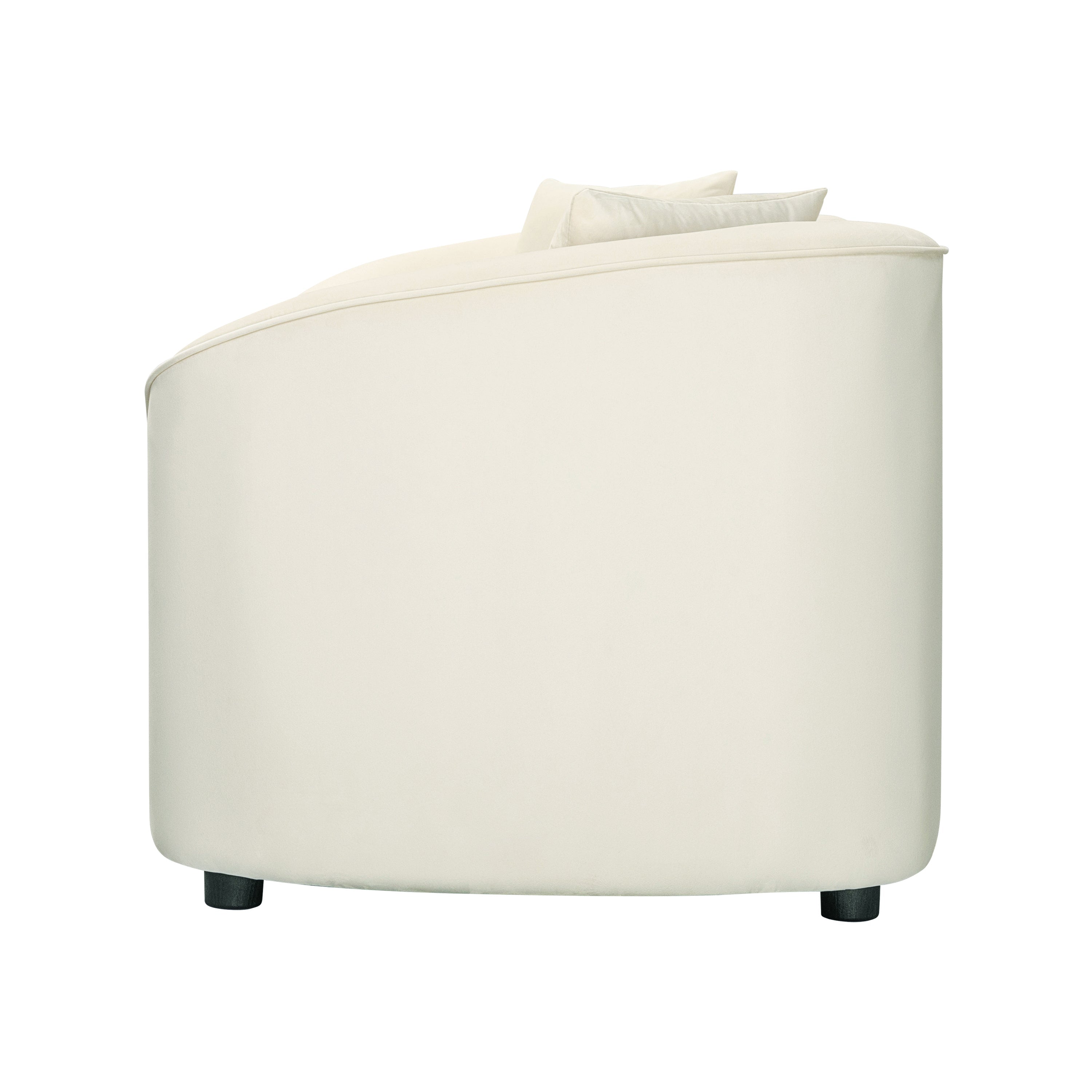87' Curved Contemporary Sofa in Off-White: Plush Seating, Streamlined Design, and Durable Frame – Ideal for Stylish Living Spaces
