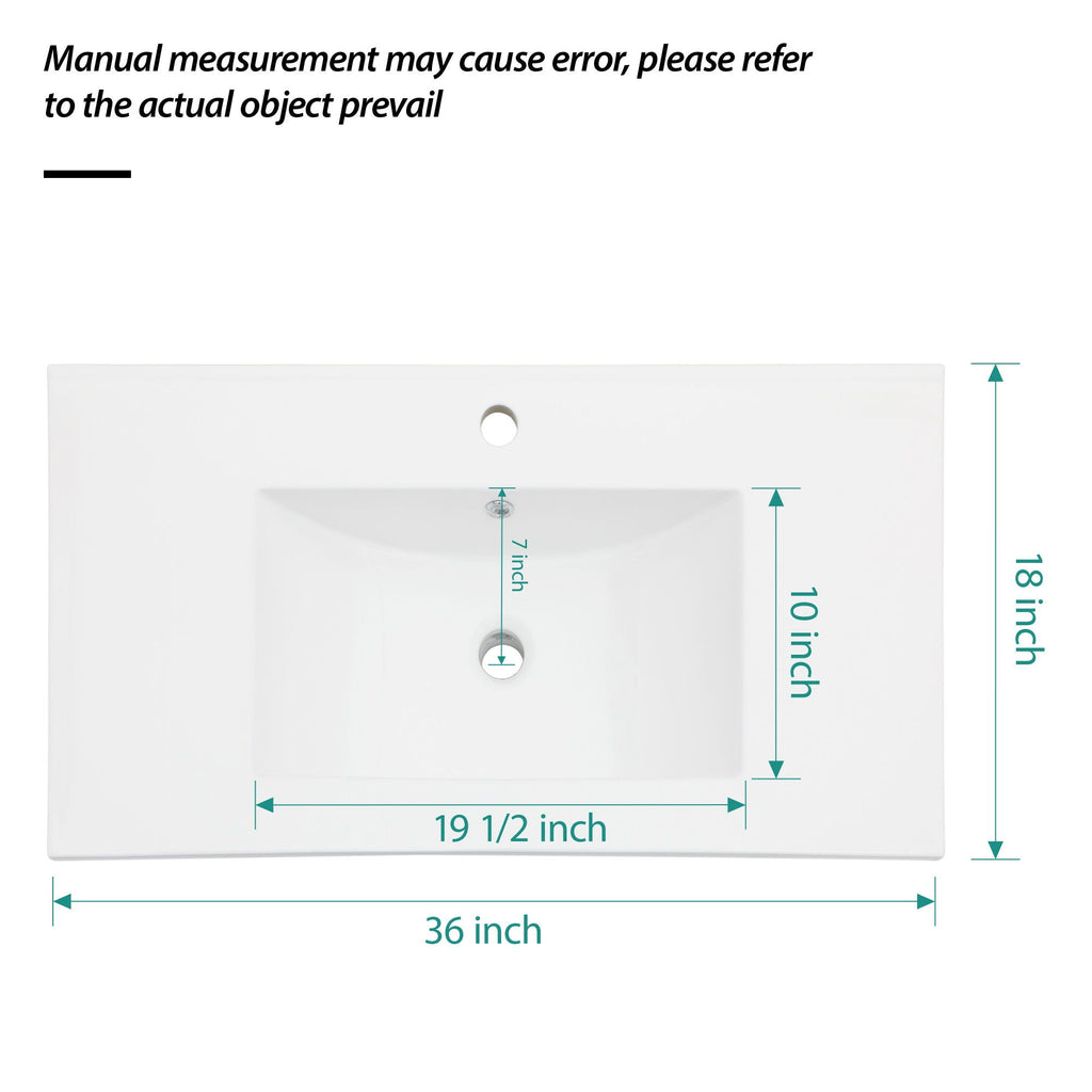 Premium Rectangular Vanity Top With Single Faucet Hole And Overflow