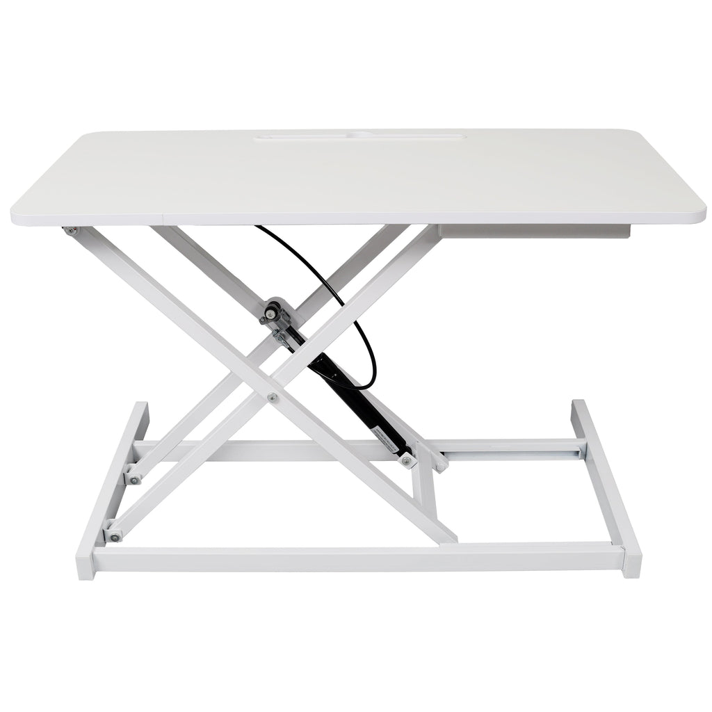 Adjustable Height Standing Laptop Desk,Adjustable Sit to Stand Up Workstation with Keyboard Tray,White