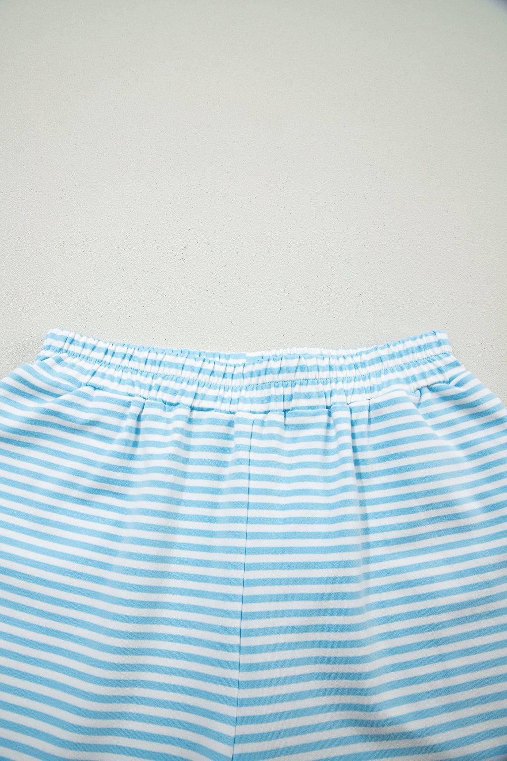 Stripe Oversized Mock Neck Sweatshirt & Shorts Set