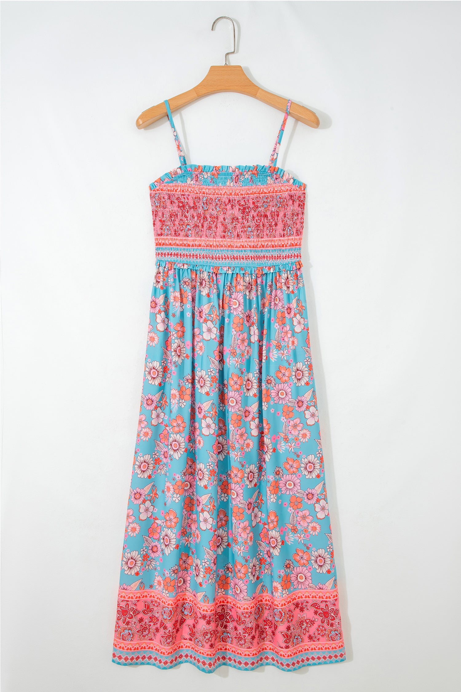 Boho Floral Spaghetti Strap Vacation Maxi Dress