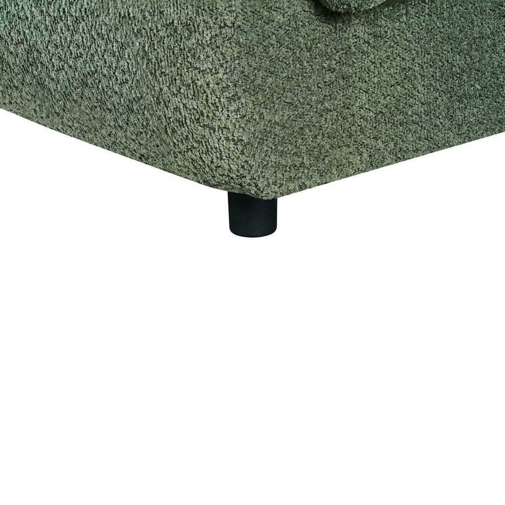 98.5 ' Curved Designed Contemporary 3-Seater Sofa in Green: Plush Seating, Streamlined Design, and Durable Frame – Ideal for Stylish Living Spaces