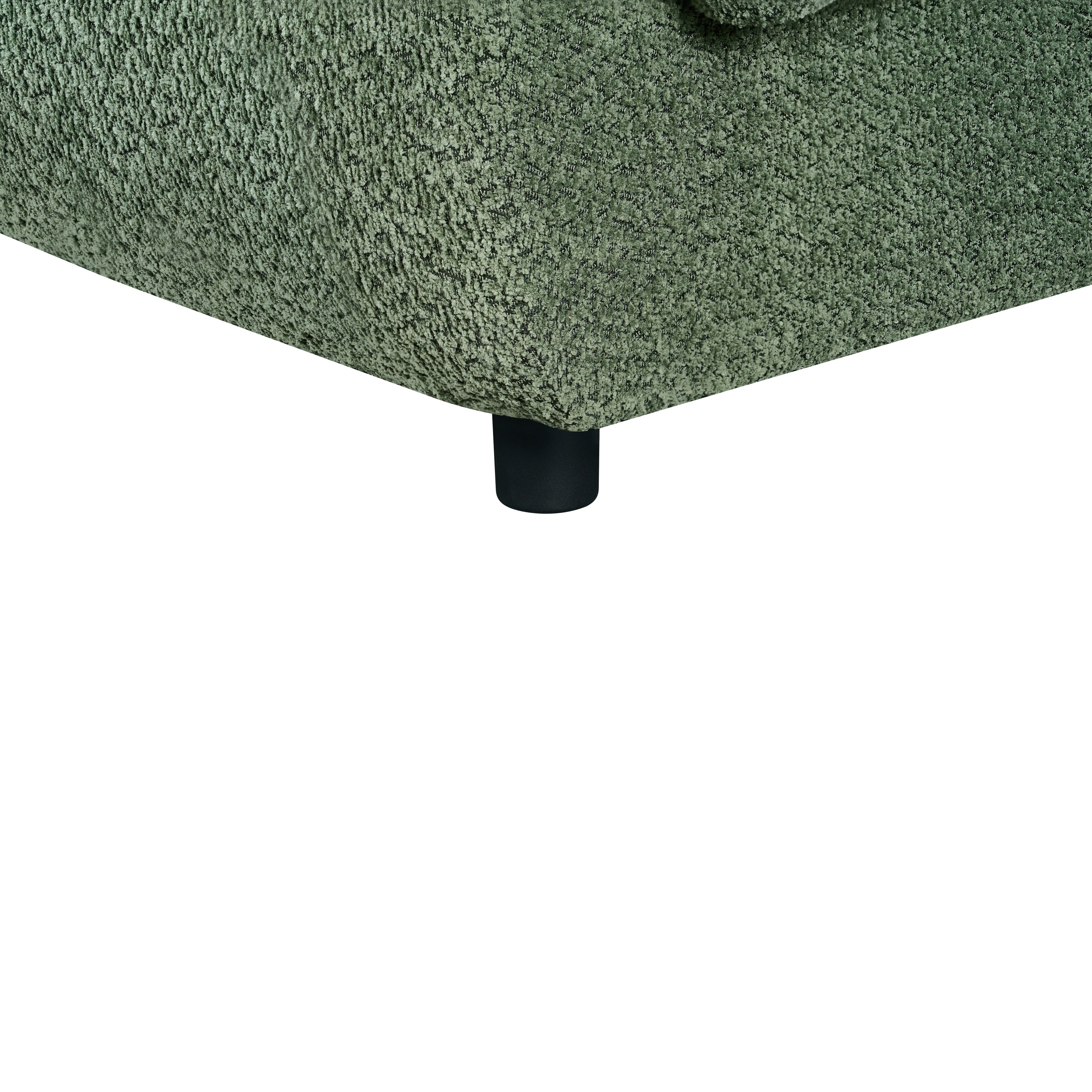 98.5 ' Curved Designed Contemporary 3-Seater Sofa in Green: Plush Seating, Streamlined Design, and Durable Frame – Ideal for Stylish Living Spaces
