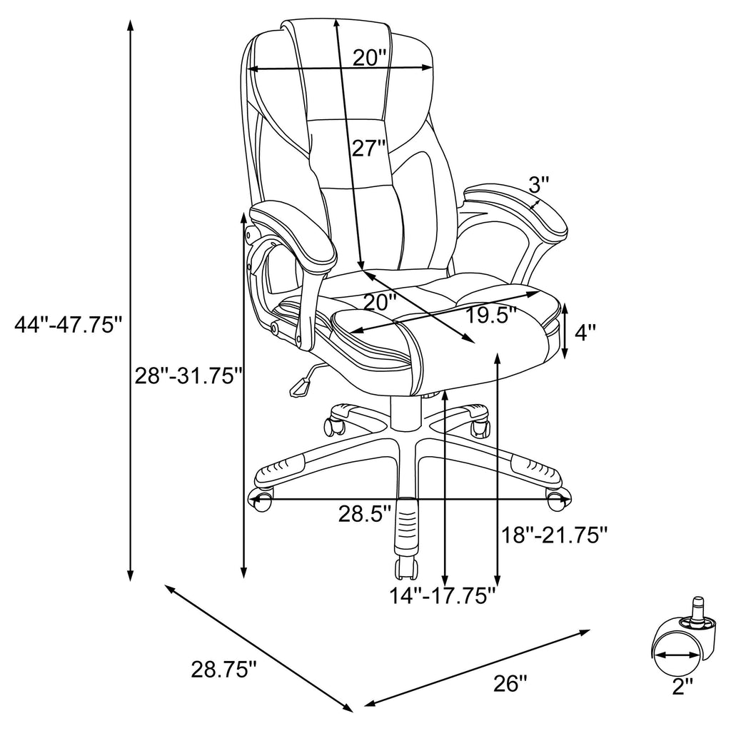 Kaffir White Upholstered Adjustable Home Office Desk Chair