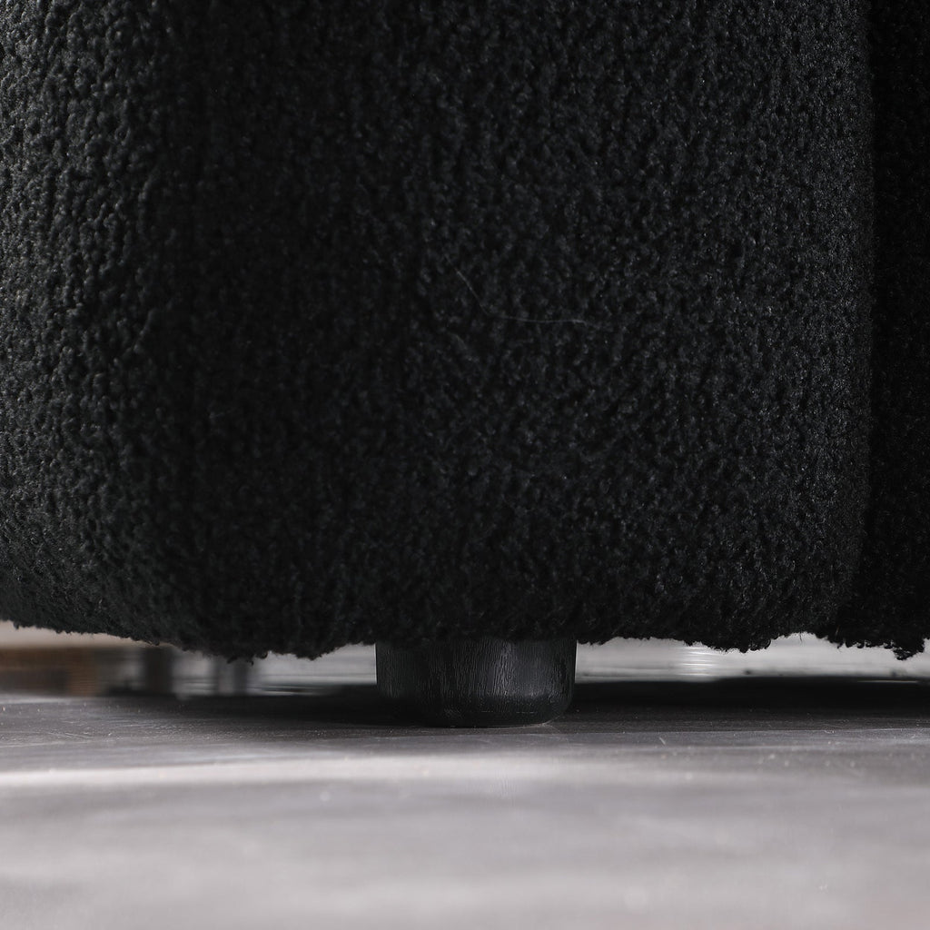 84.3 length ,35.83' deepth ,human body structure for USA people,  marshmallow sofa,boucle sofa ,black color,3 seater