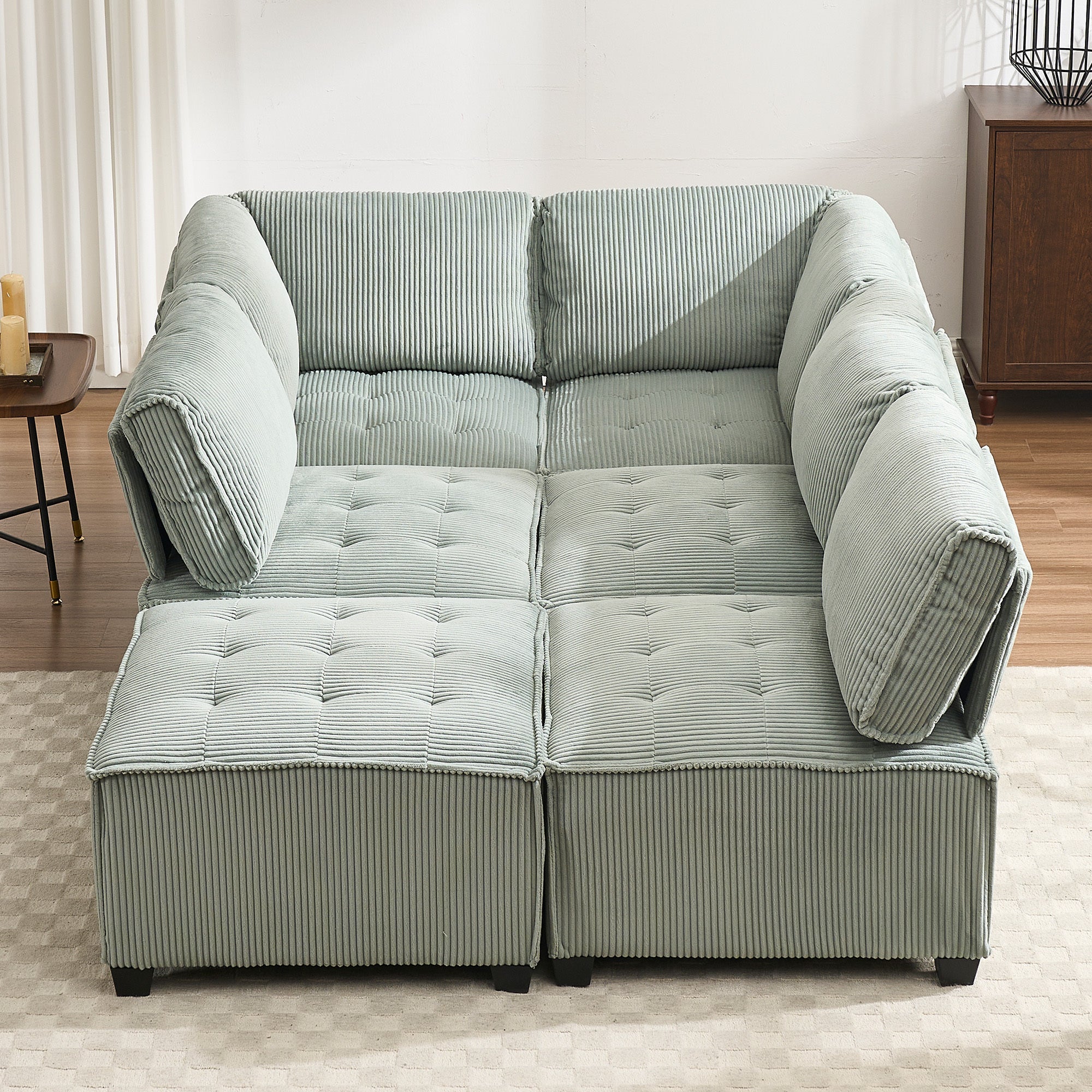 UNITED WE WIN Modular Sectional Sofa U Shaped Modular Couch with Reversible Chaise Modular Sofa Sectional Couch,6- Seat Convertible Sofa,Fit for Living Room