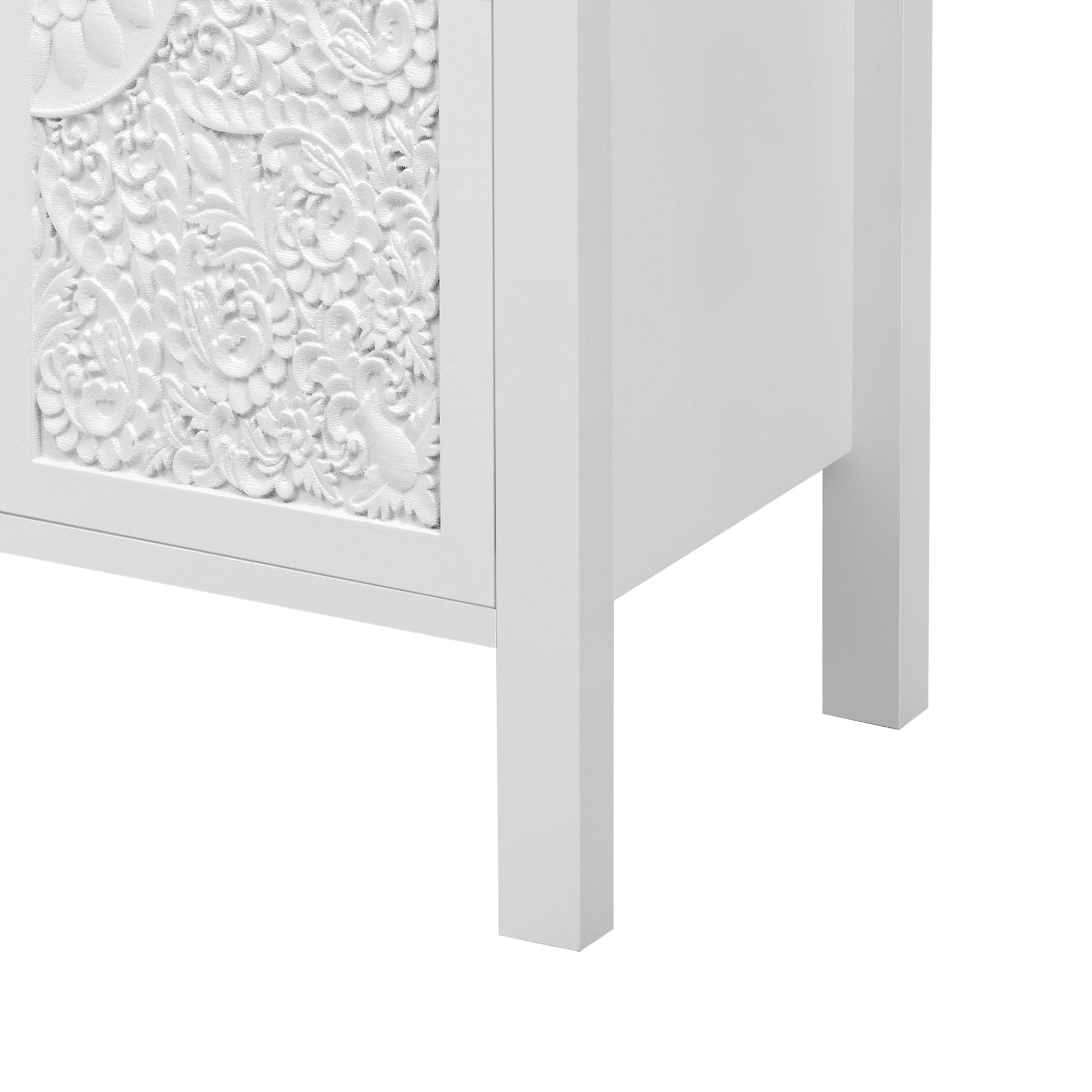 U-Can 47.2'' Retro TV Stand for TVs up to 43 Inches, Entertainment Center Media Console Cabinet with 3 Spacious Cabinets, Glass Cabinet Doors and Anti-tip Device for Living room