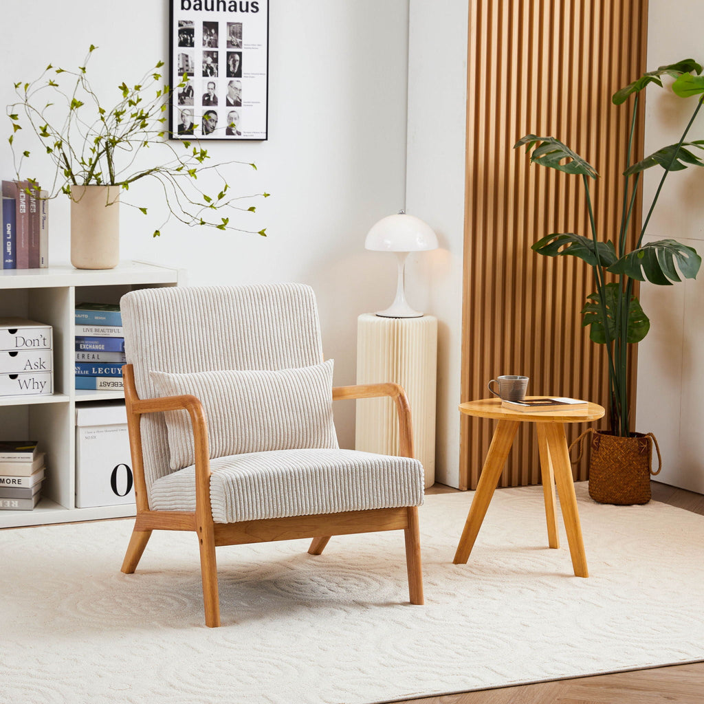 Accent Arm Chair With Pillow Upholstered