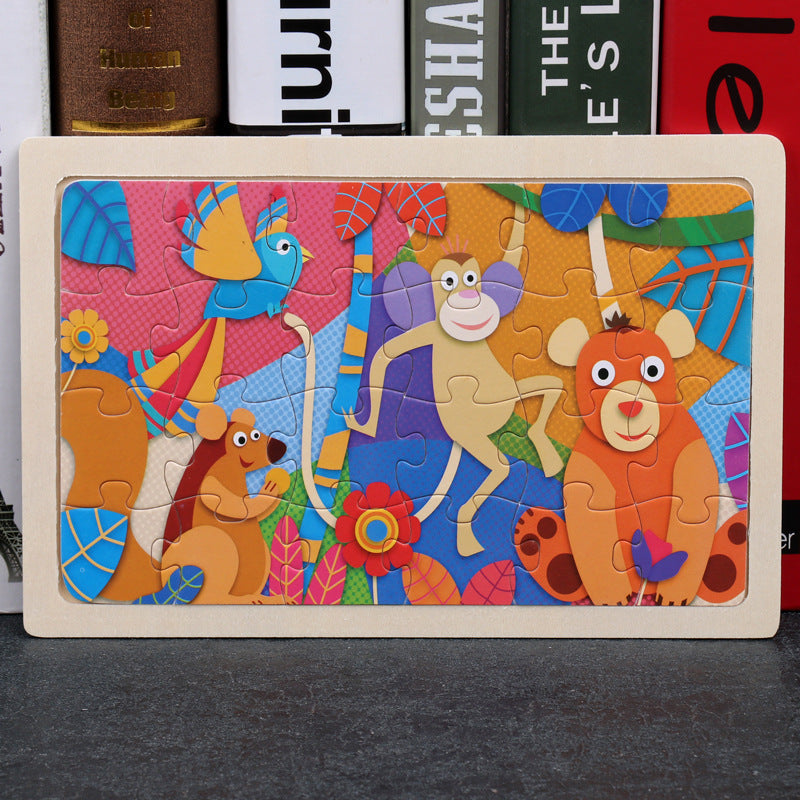 Wooden Animal Puzzle – Educational Jigsaw Toy for Kids