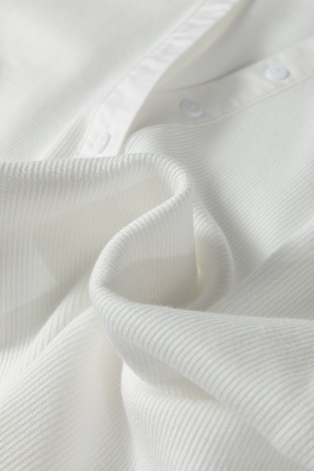 Stripe Patchwork Buttoned V-Neck Ribbed Knit Top