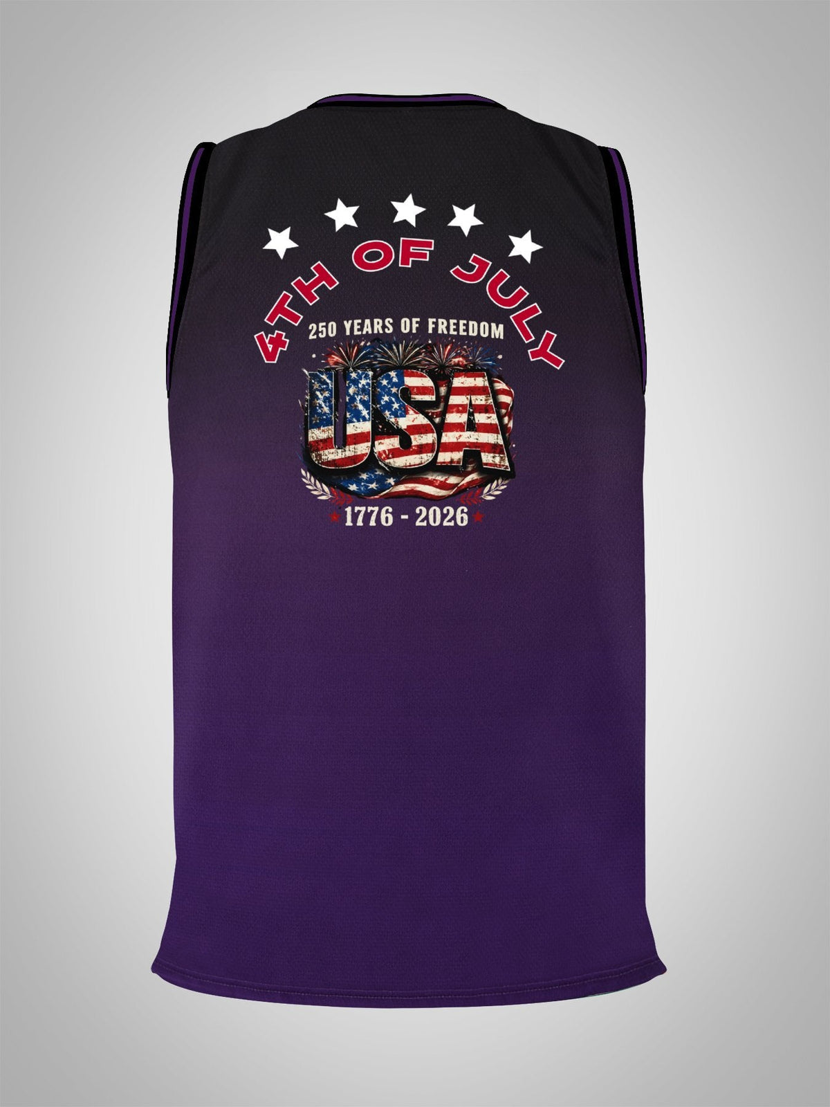 4th of July Adult Purple Basketball Uniform| Ships From USA