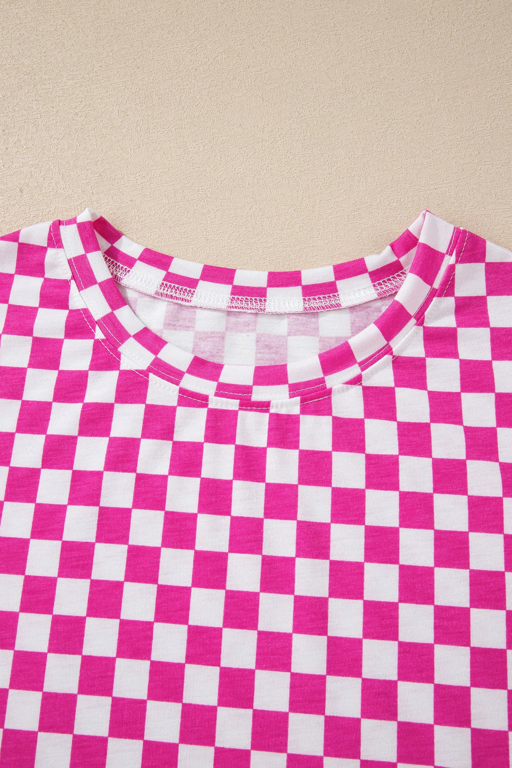 Checker Short Sleeve Tee & Pants Lounge Set