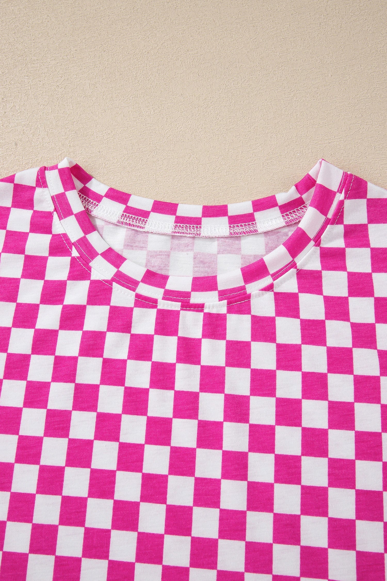 Checker Short Sleeve Tee & Pants Lounge Set