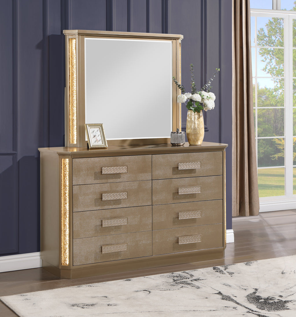 Medusa Queen 5PC Bedroom set Made with Wood in Gold (NJ Inventory)