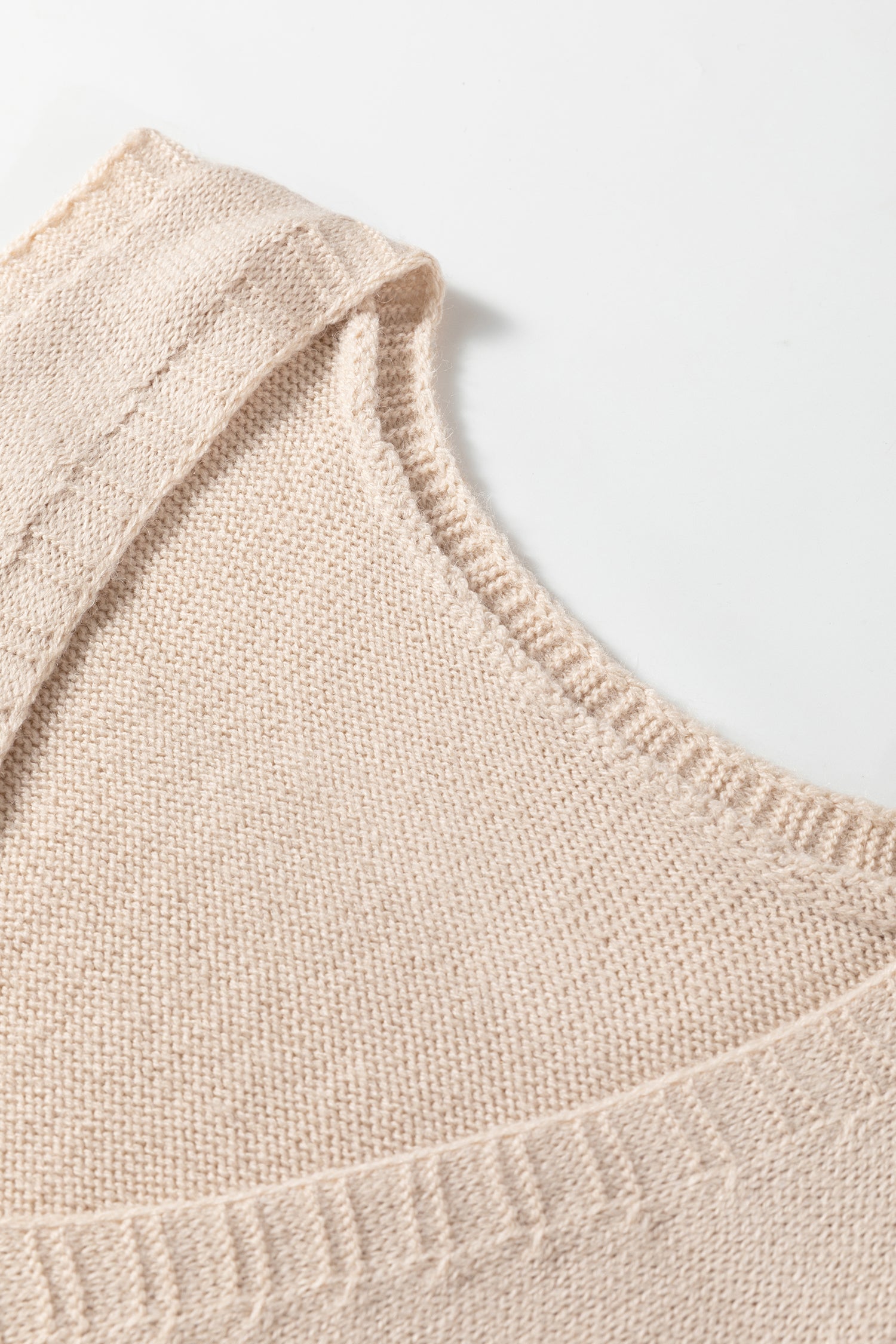 Solid Ribbed Trim Deep V-Neck Sleeveless Tunic Sweater