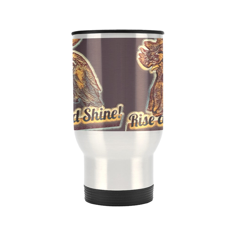 Rise and Shine Rooster Travel Mug - 14 oz (Made in USA)