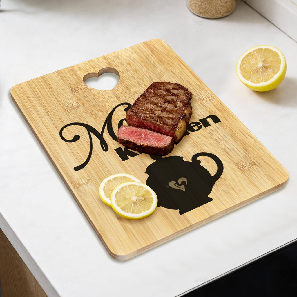 Mom's Kitchen with Teapot Bamboo Cutting Board | Ships from USA