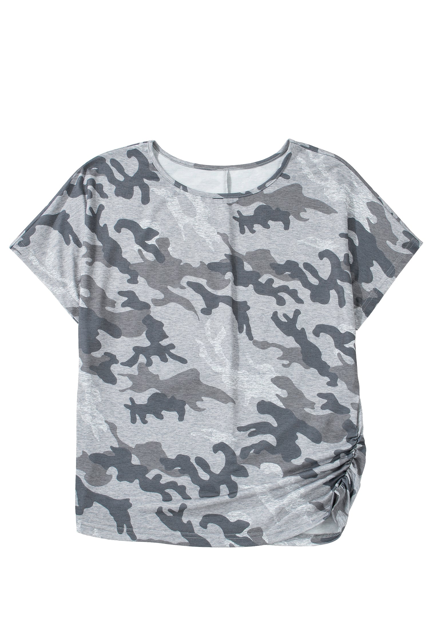 Camo Short Sleeve Round Neck T-Shirt