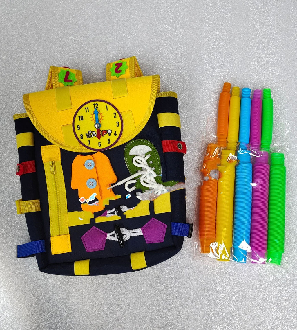 Toddler Busy Board Backpack – Educational Activity Toy