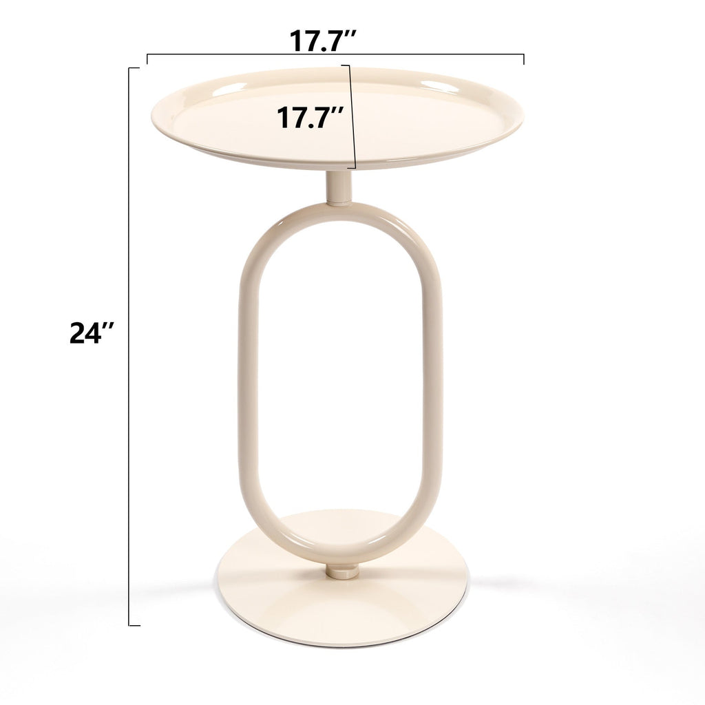 2PCS. Lantern-shaped Metal End Table, Small Round Side Table, Modern Coffee Drink Cocktail Table, Small Accent Pedestal Table for Living Room Corners Small Spaces