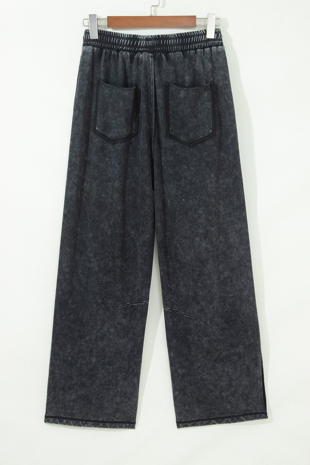 Mineral Wash Raw Seam Drawstring Waist Barrel Pants