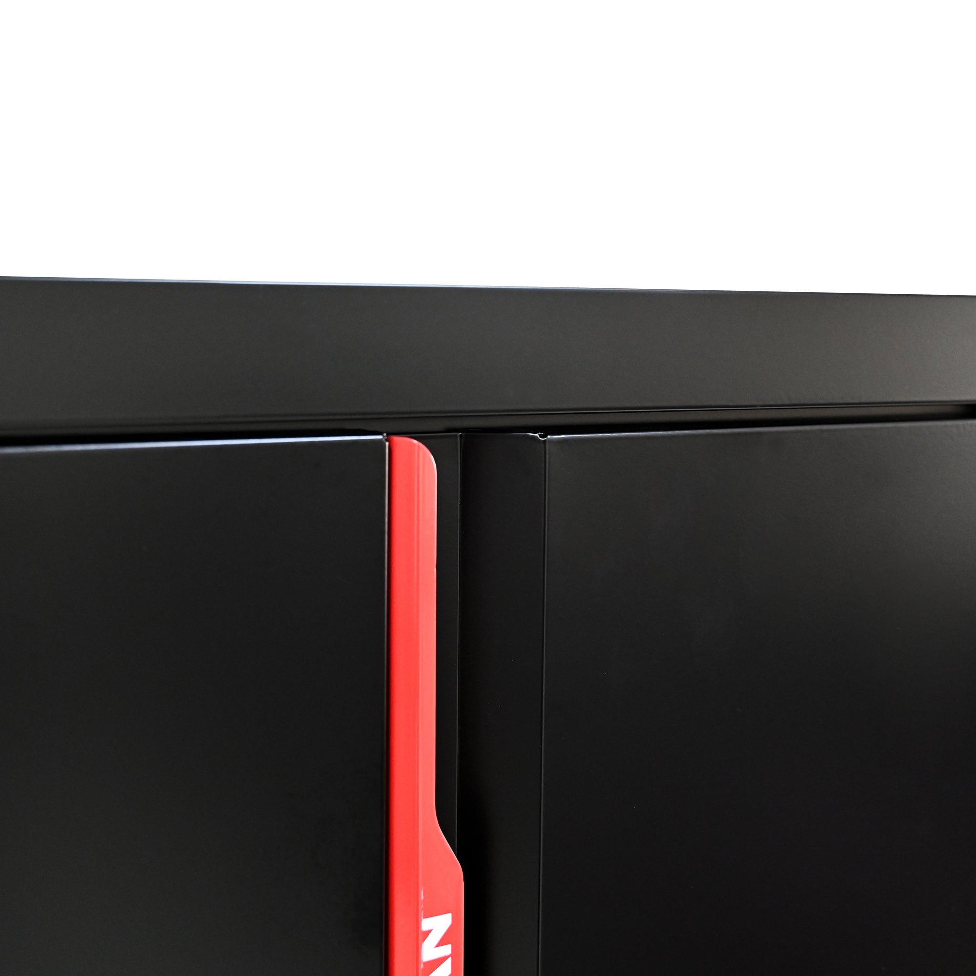 Steel Filing Cabinet With Compartments For Office Use, Storage, File Storage, Archives, And High and Low Cabinets with Black and Red finish