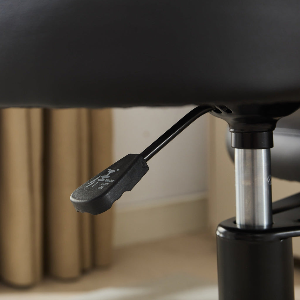 Meditation Chair Plus, Cross Legged Chair with Wheels, ADHD Chair, Criss Cross Desk Chair with Lumbar Support and Adjustable Stool, Flexible Design for Fidgety Sitters, Black PU