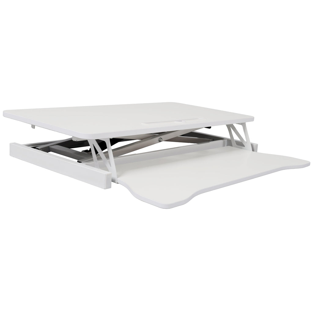 Adjustable Height Standing Laptop Desk,Adjustable Sit to Stand Up Workstation with Keyboard Tray,White