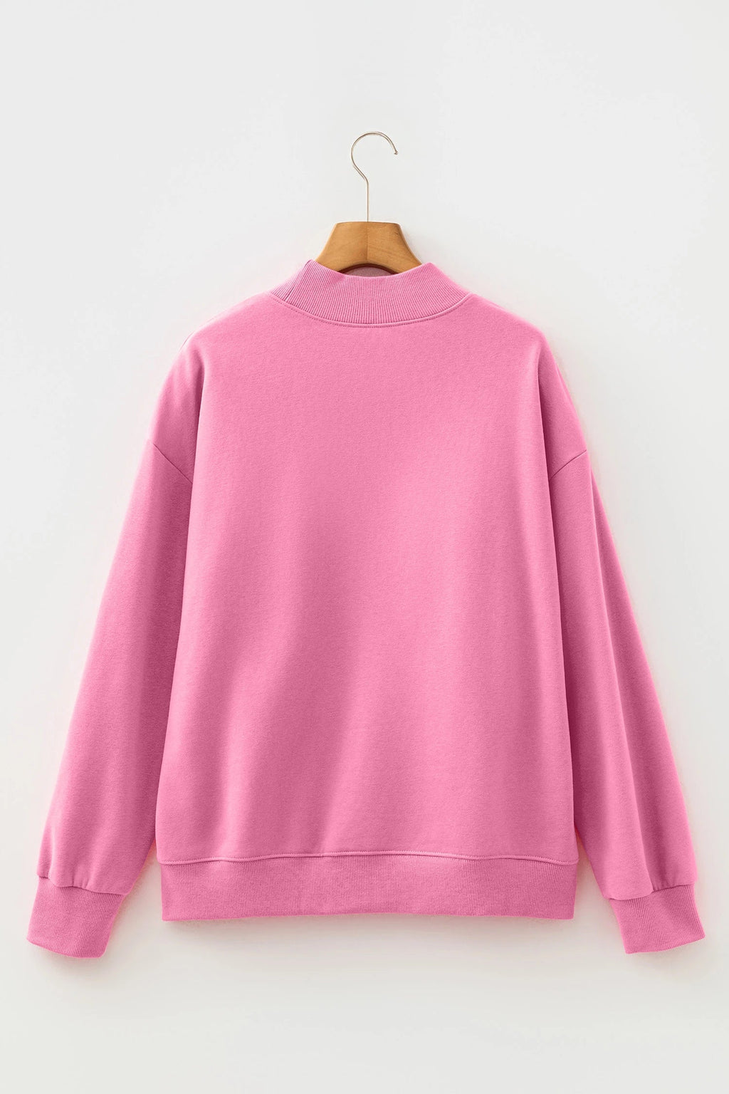 Solid Oversize Mock Neck Sweatshirt