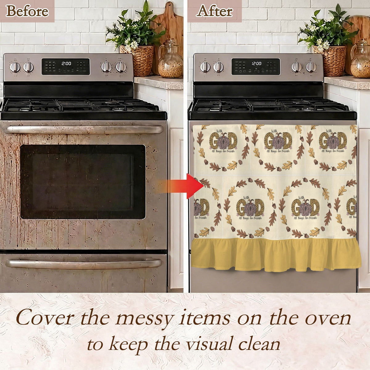 With God All Things Are Possible Oven Curtain