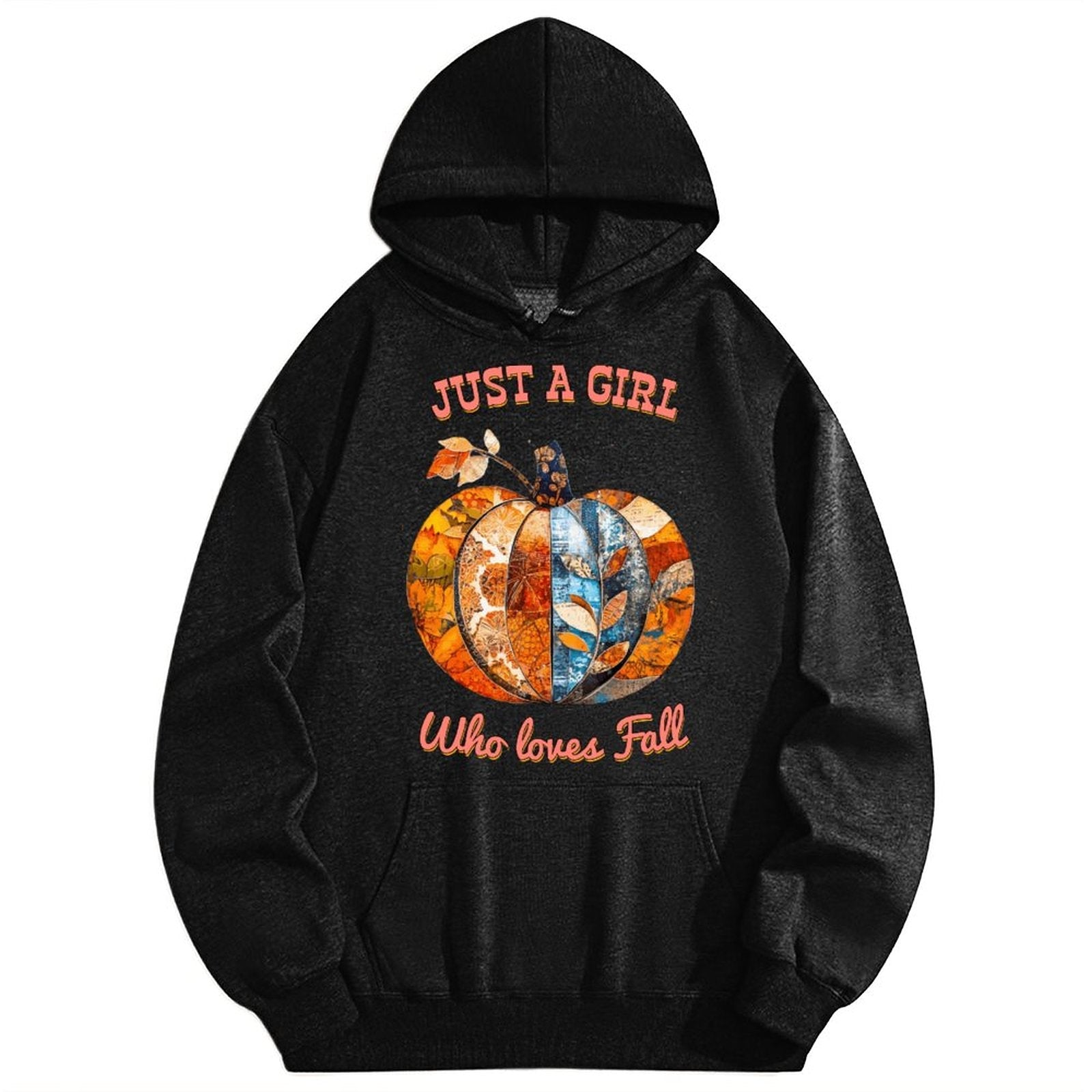Just a Girl Who Loves Fall Pumpkins Hoodie Sweatshirt with Drawstring