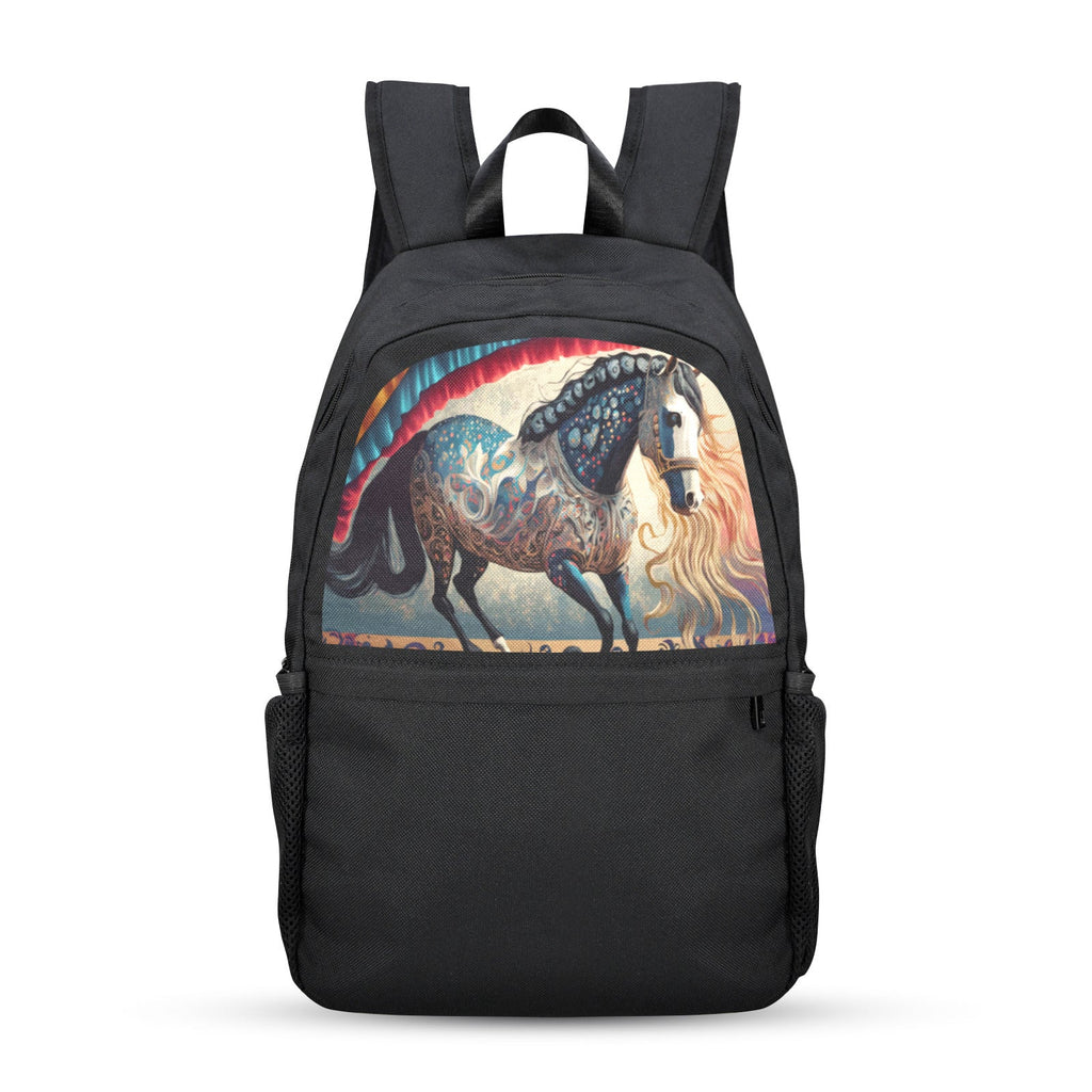 Bejeweled Horse Casual Backpack | Upper Part Printing