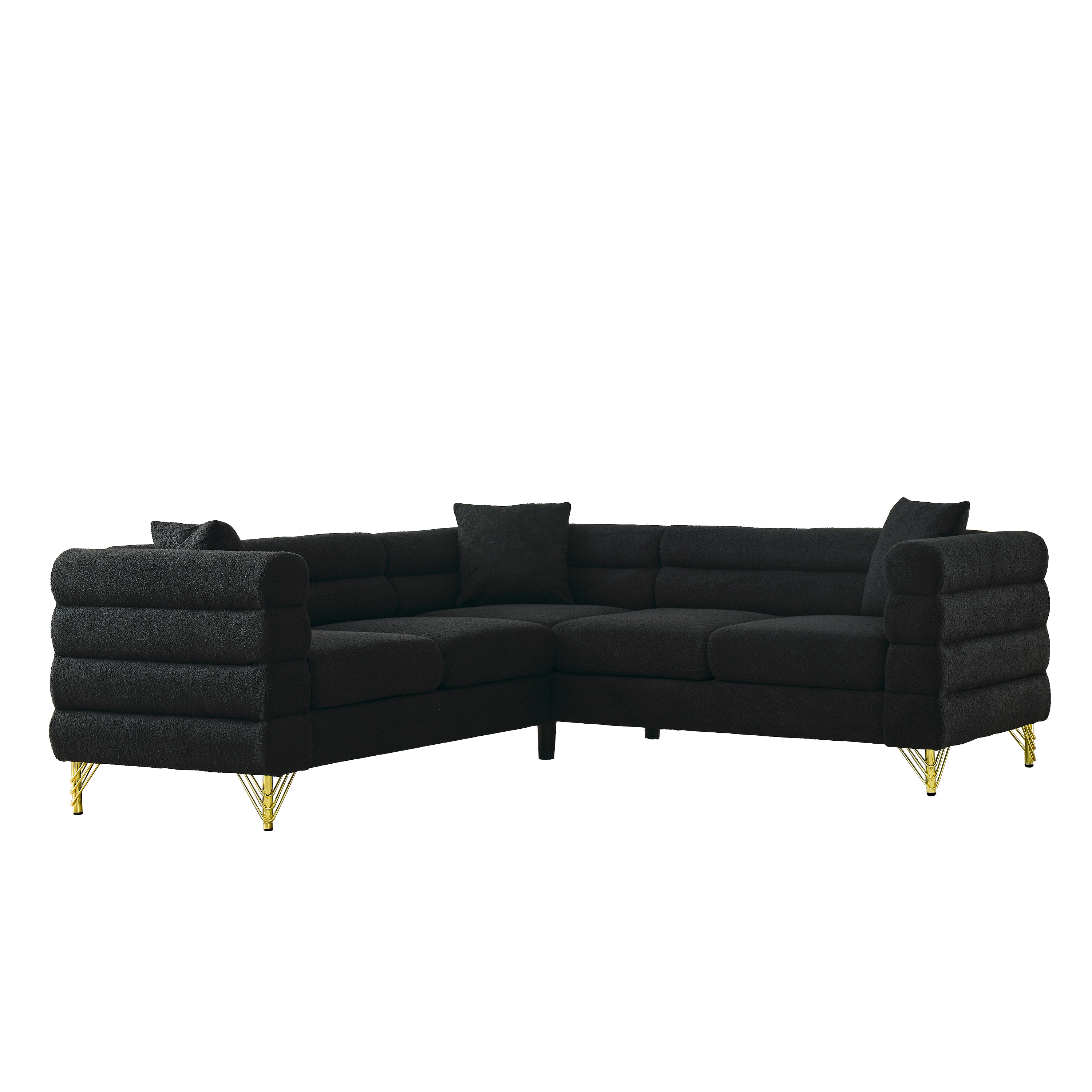 81.5-Inch Oversized Corner Sofa, L-Shaped Sectional Couch,   5-Seater Corner Sofas with 3 Cushions for Living Room, Bedroom, Apartment, Office