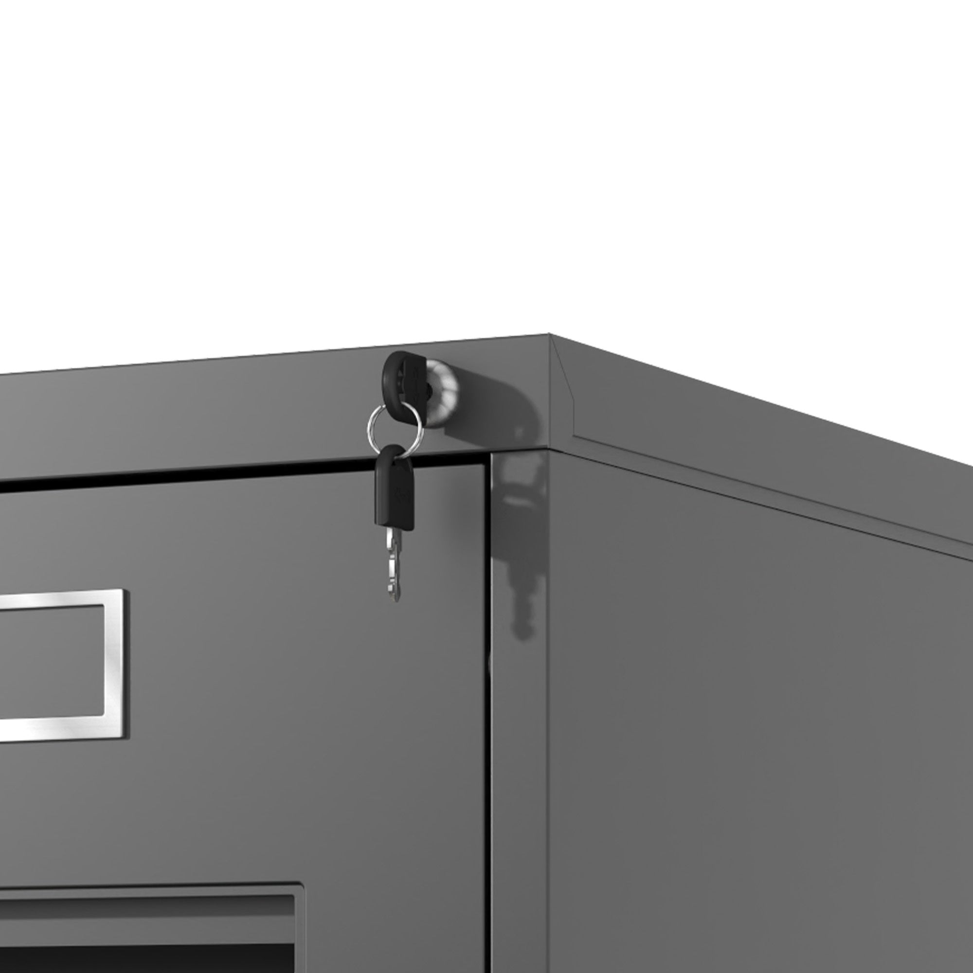 Premium 4 Drawer File Cabinet with Lock Metal Vertical File Cabinet for Office or Home in Black Steel, A4 Legal/Letter Size