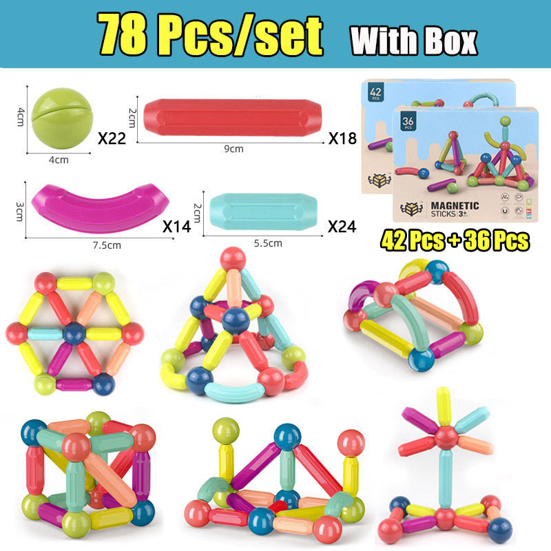 DIY Magnetic Construction Set – Creative Magnetic Rod Building Blocks for Kids
