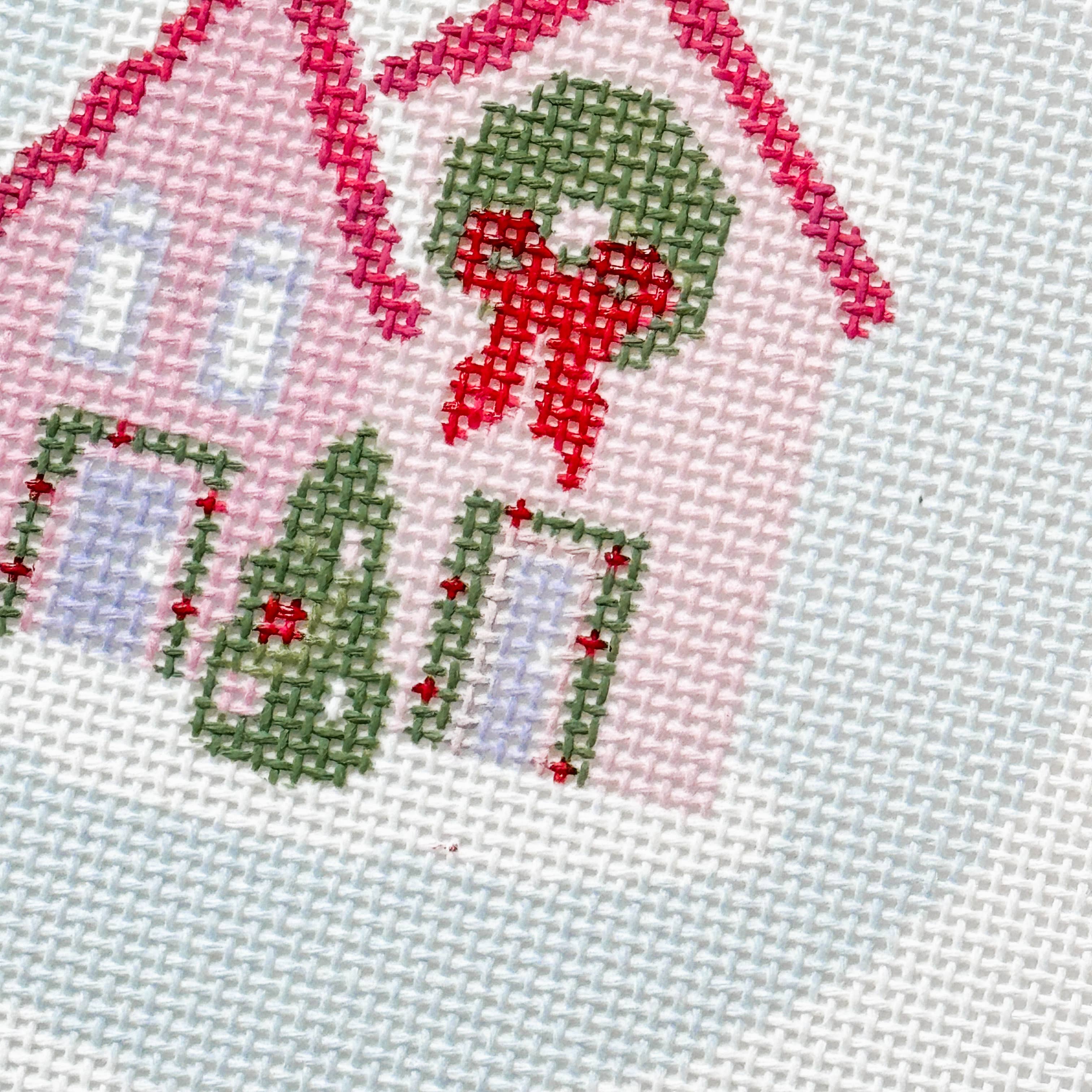 Cotswold Co Designs - Christmas Houses Ornament Needlepoint Canvas 18 Mesh 4”