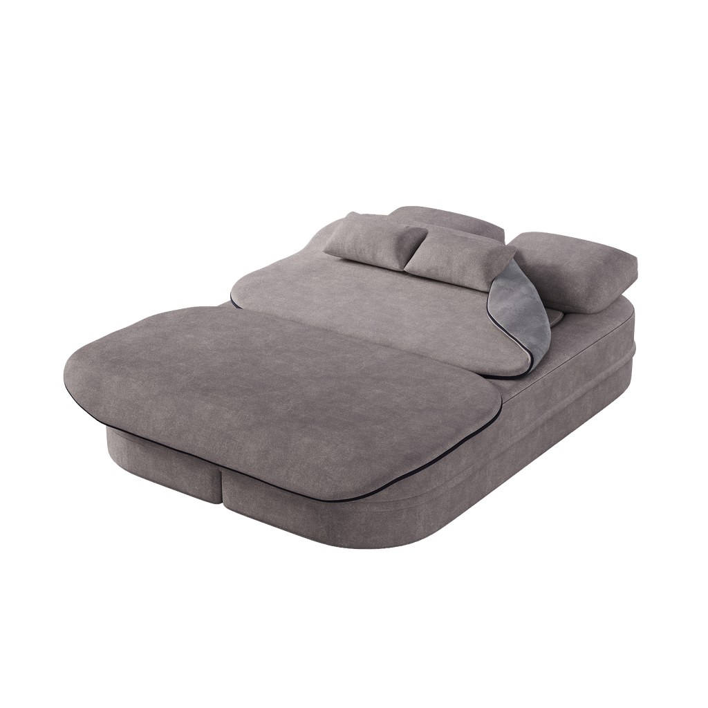 75''2-in-1 Foldable Sofa,Convertible Sleeper Foam Sofa Bed with Multi Functional Blanket, Chenille Floor folding sofa bed,  Floor Sofa Lounge Sofa for Living Room Bedroom Lounge Studio