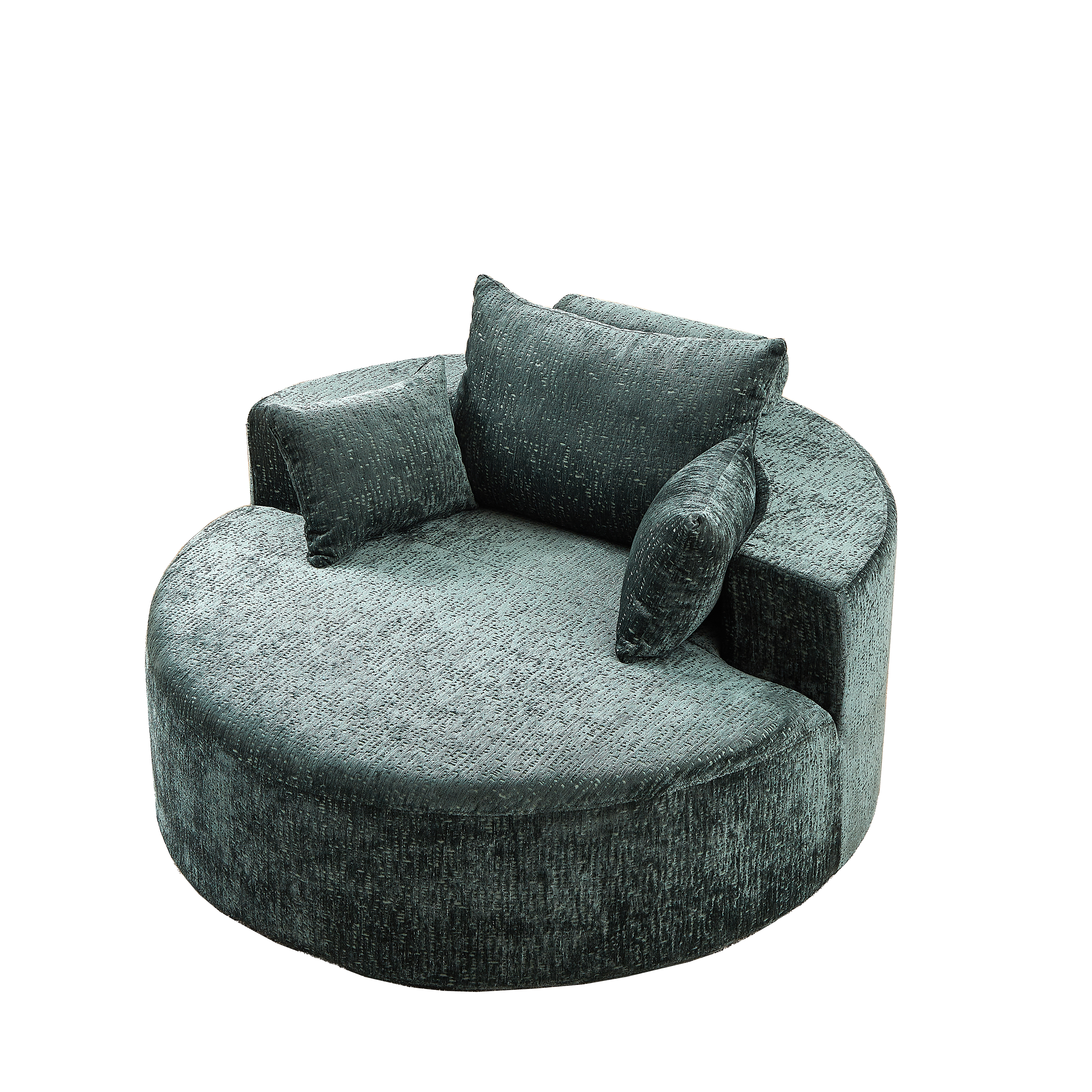 55''L Chenille Sponge single sofa,No Assembly Required,Fluffy Modern Sleeper Chair for Living room, Bedroom, Lounge and Projection Room(Not a swivel chair.)