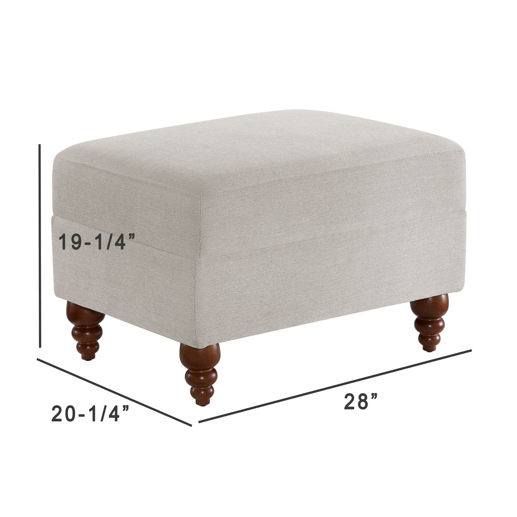 Candor - Ottoman Upholstered Footrest - Beige / Gray
