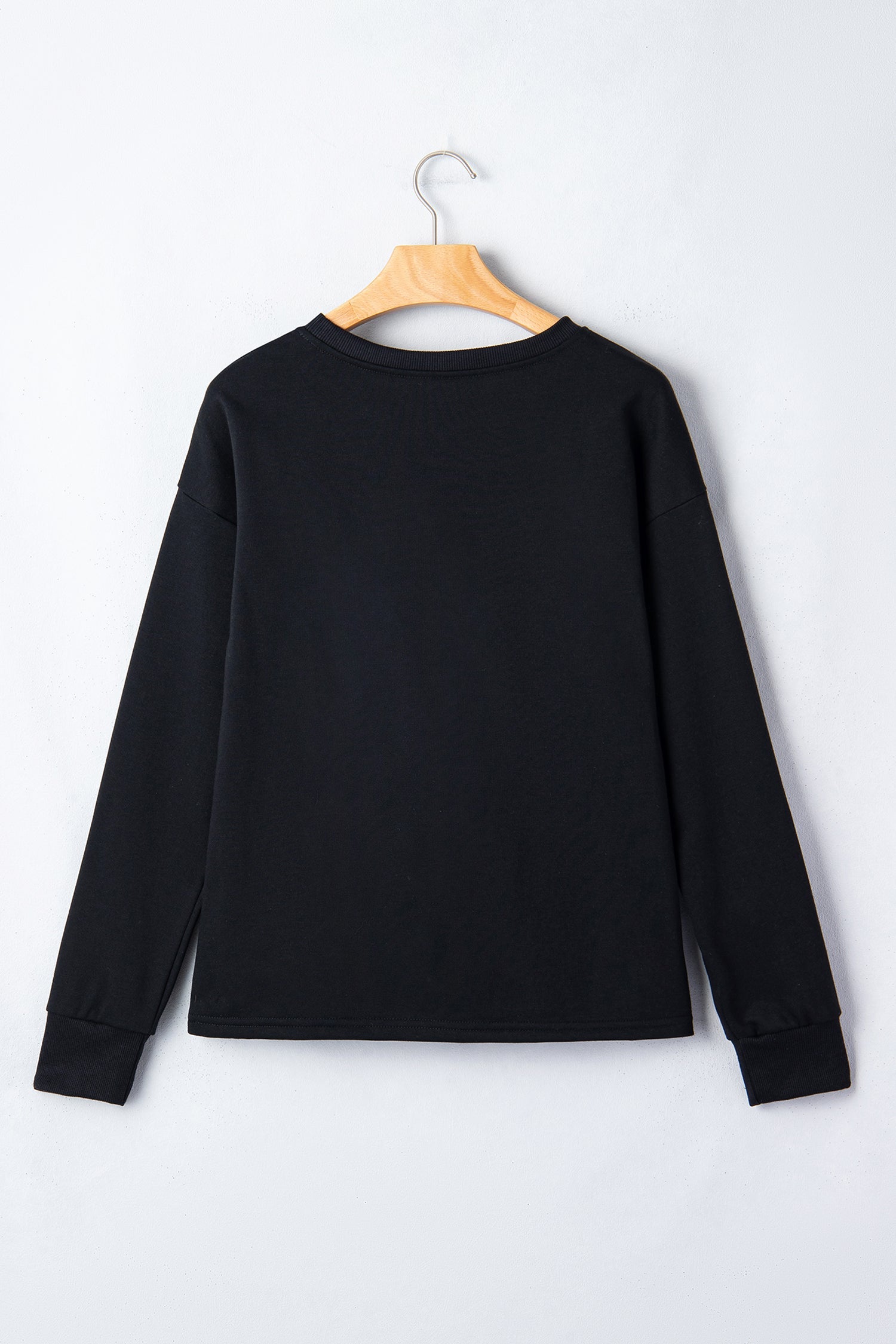 Solid Drop Shoulder Long Sleeve Top