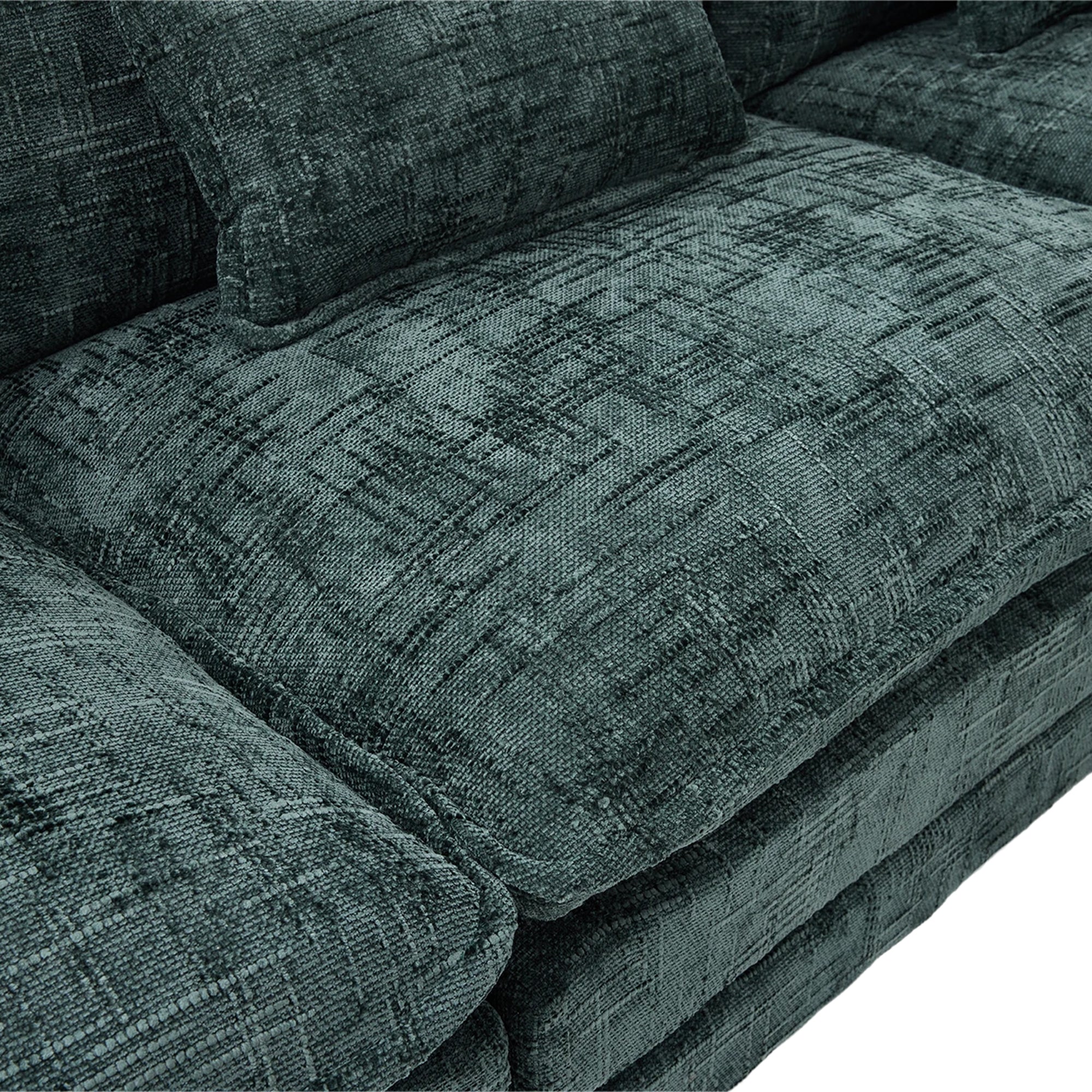 UNITED WE WIN 112' Oversized Sectional Sofa Cloud Couch for Living Room, Modern Chenille L Shaped Couch, Comfy Boucle Modular Sofa Sleeper with Movable Storage Ottoman, Phone Holder, USB Charging Port