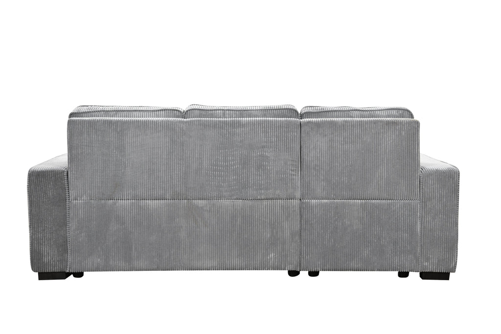 Modern Sofa L-Shaped Sectional Sofa Pull Out SofaBed Convertible Sleeper Sofa Bed with Storage Chaise & USB Port & Cup Holder for Living Room - Light Gray
