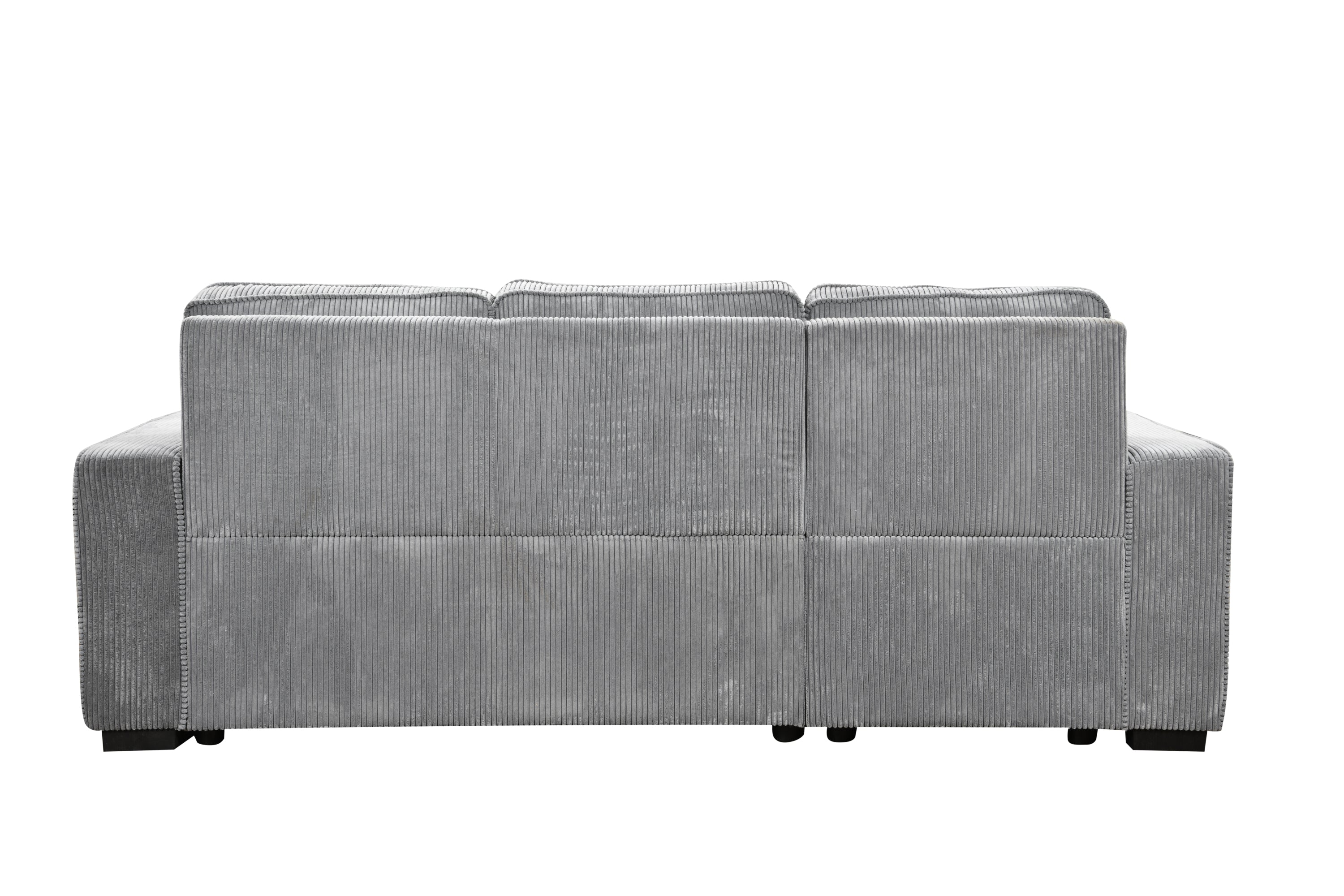 Modern Sofa L-Shaped Sectional Sofa Pull Out SofaBed Convertible Sleeper Sofa Bed with Storage Chaise & USB Port & Cup Holder for Living Room - Light Gray