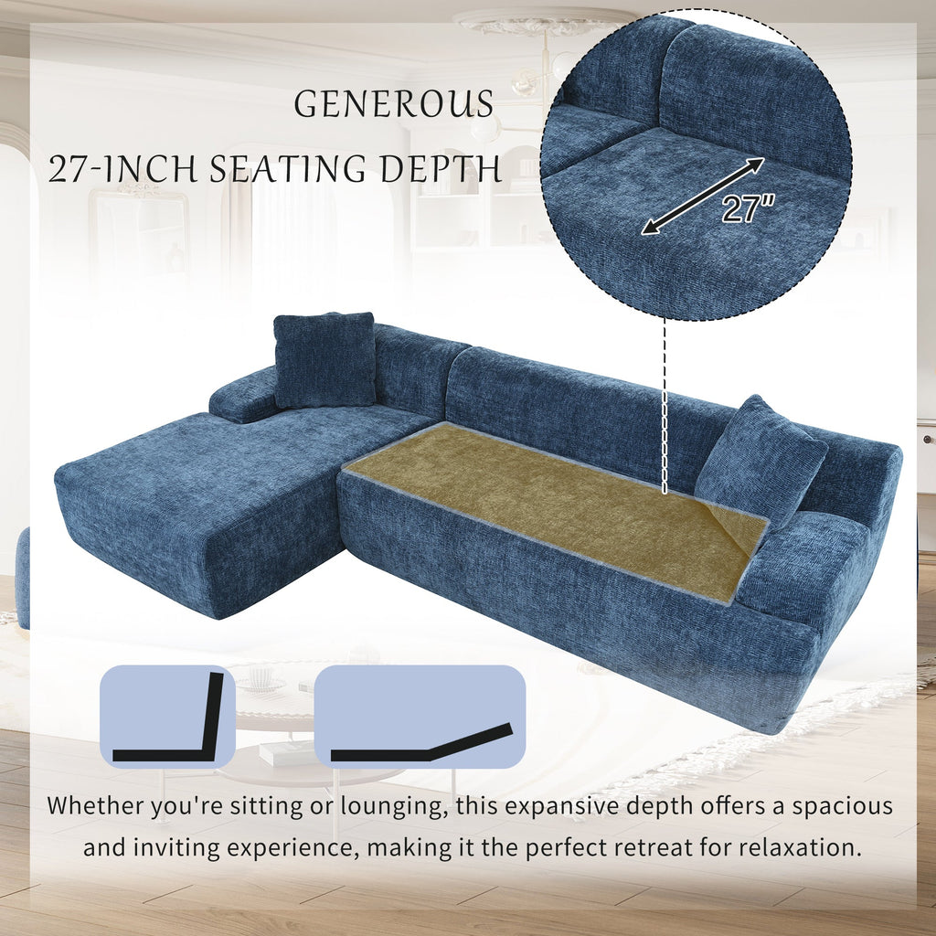 U_Style Modern Large L-Shape Modular Sectional Sofa for Living Room, Bedroom, Salon, 2 Piece Free Combination, Simplified Style(old sku:WY000356AAC)