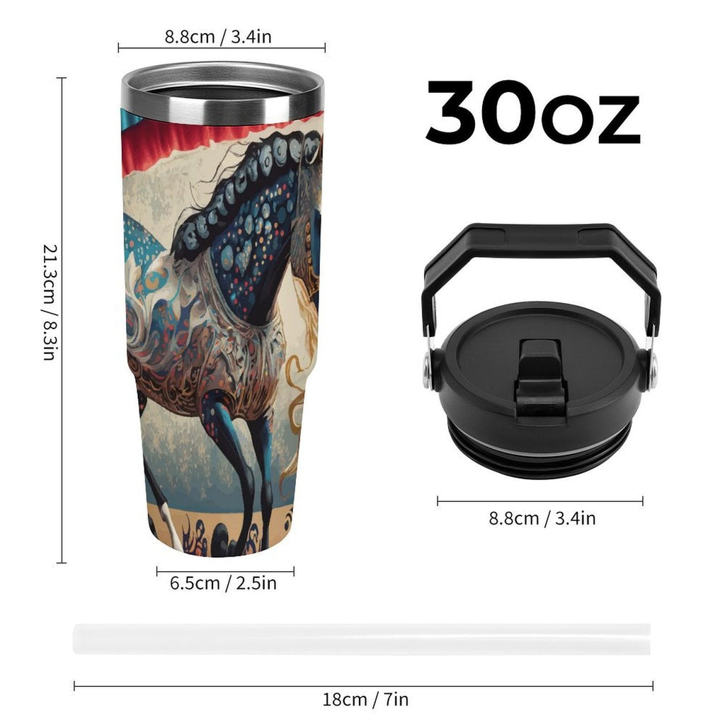 Bejeweled Horse 30 oz Stainless Steel Water Bottle Tumbler