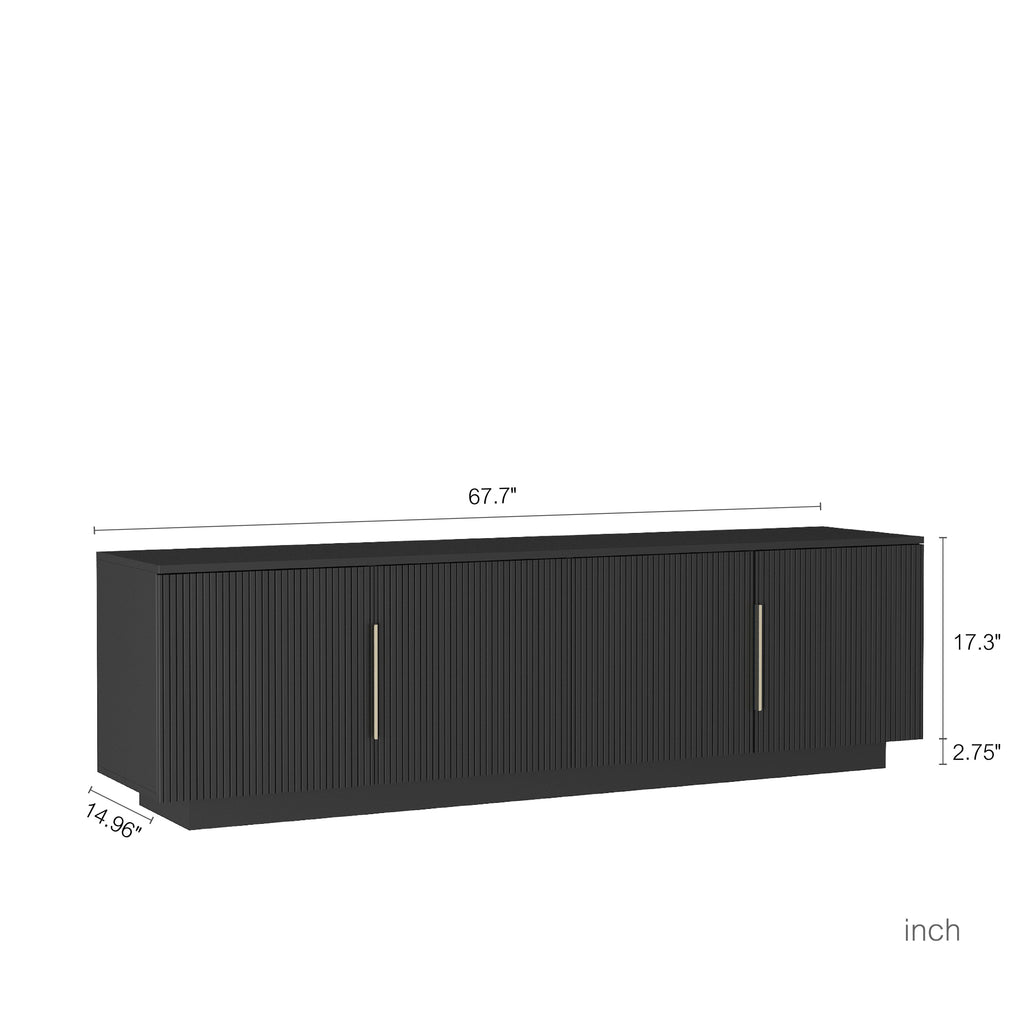 TV Stand  with 16 Color LEDs,68' Modern TV Stand,  TV Cabinet Entertainment Center for 55 60 65 Inch TV