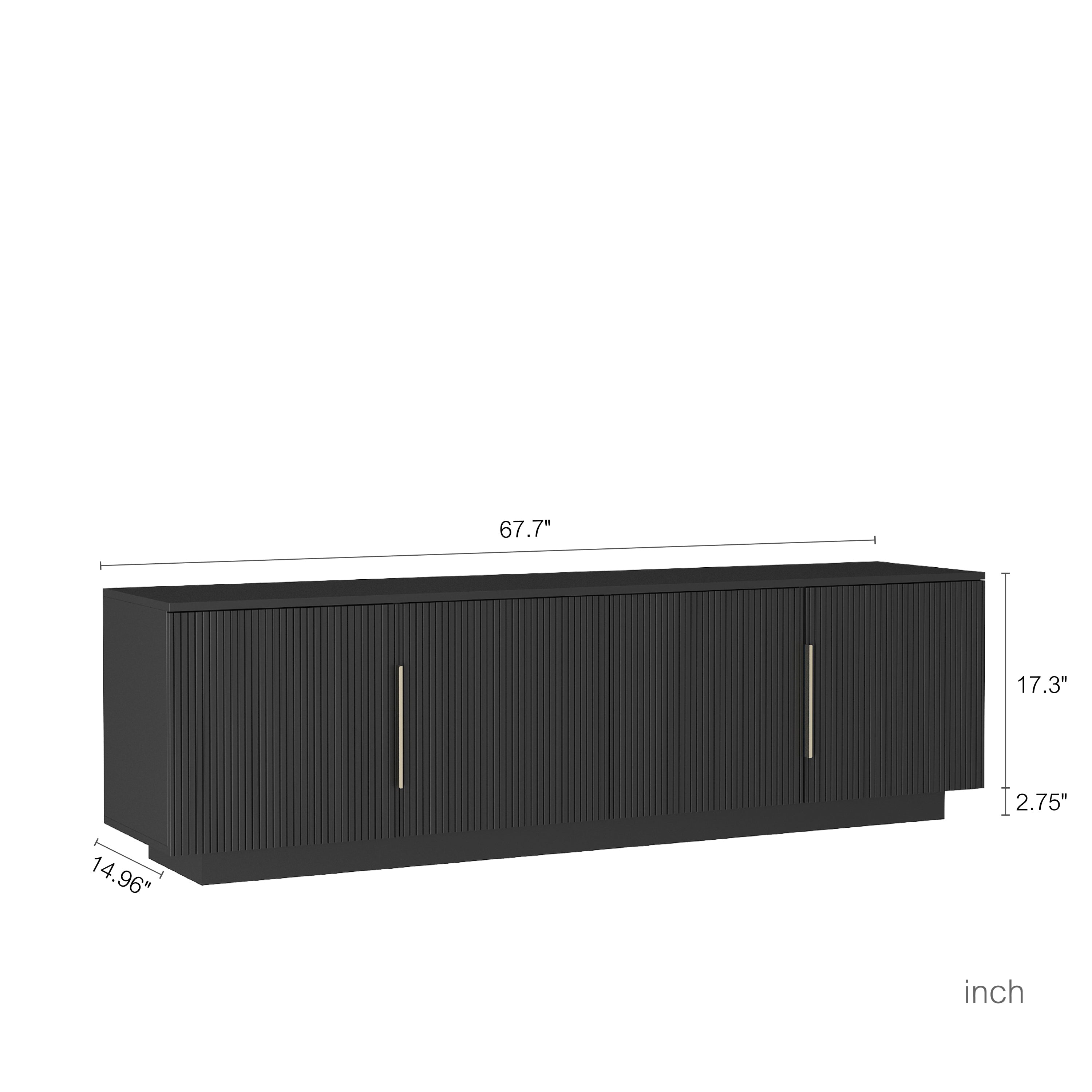 TV Stand  with 16 Color LEDs,68' Modern TV Stand,  TV Cabinet Entertainment Center for 55 60 65 Inch TV